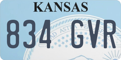 KS license plate 834GVR