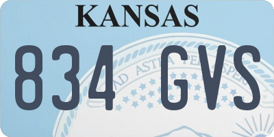 KS license plate 834GVS
