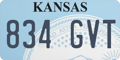 KS license plate 834GVT