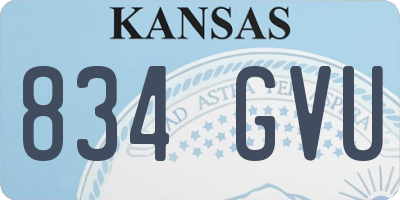 KS license plate 834GVU