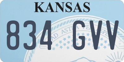 KS license plate 834GVV