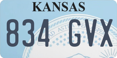 KS license plate 834GVX