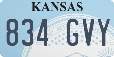 KS license plate 834GVY