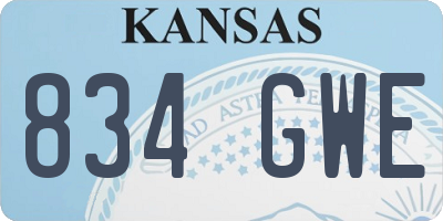 KS license plate 834GWE