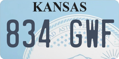 KS license plate 834GWF