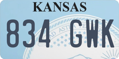 KS license plate 834GWK