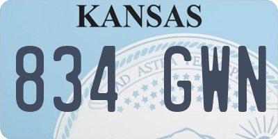 KS license plate 834GWN