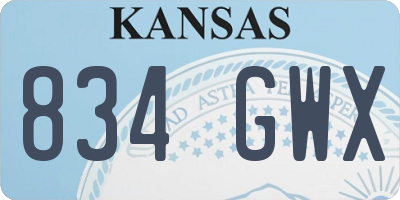 KS license plate 834GWX
