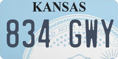 KS license plate 834GWY