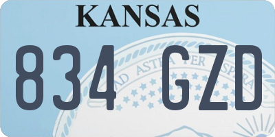 KS license plate 834GZD