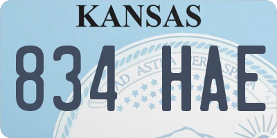 KS license plate 834HAE