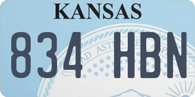 KS license plate 834HBN