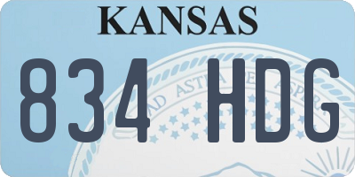 KS license plate 834HDG