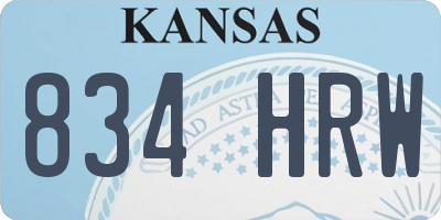 KS license plate 834HRW