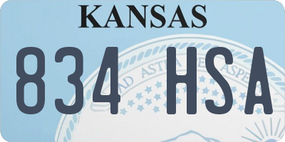 KS license plate 834HSA