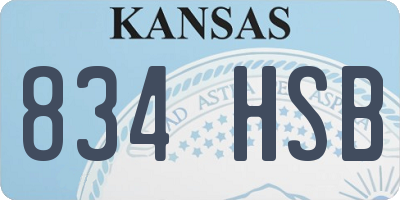 KS license plate 834HSB