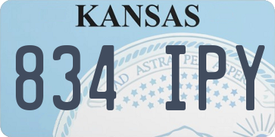 KS license plate 834IPY