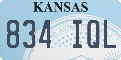 KS license plate 834IQL