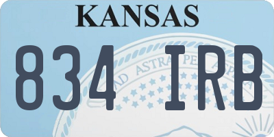 KS license plate 834IRB