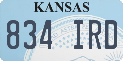 KS license plate 834IRD