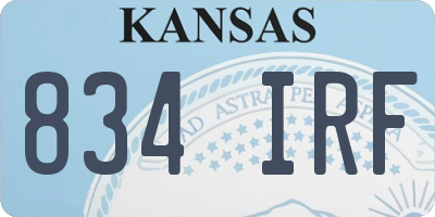 KS license plate 834IRF