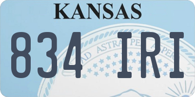 KS license plate 834IRI
