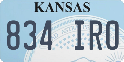 KS license plate 834IRO