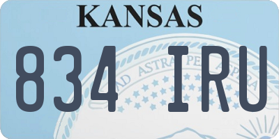 KS license plate 834IRU