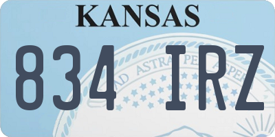 KS license plate 834IRZ