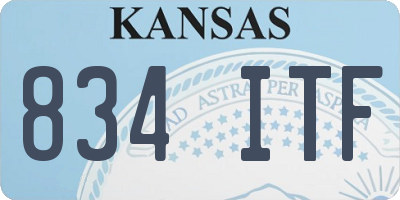 KS license plate 834ITF