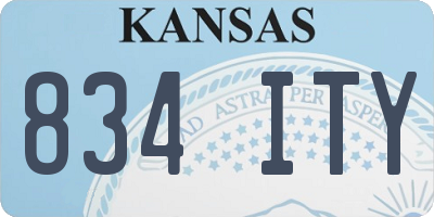 KS license plate 834ITY