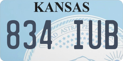KS license plate 834IUB