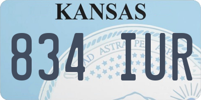 KS license plate 834IUR