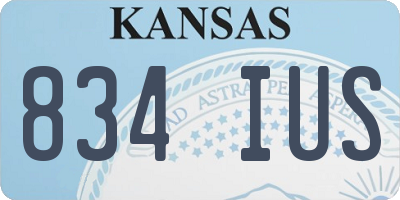 KS license plate 834IUS