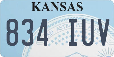 KS license plate 834IUV