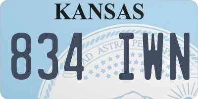 KS license plate 834IWN