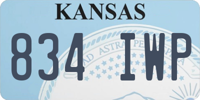 KS license plate 834IWP