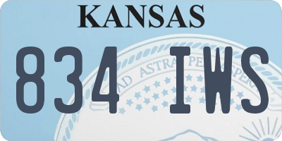 KS license plate 834IWS