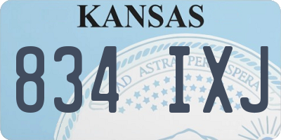 KS license plate 834IXJ