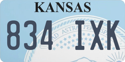 KS license plate 834IXK