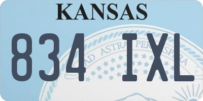 KS license plate 834IXL