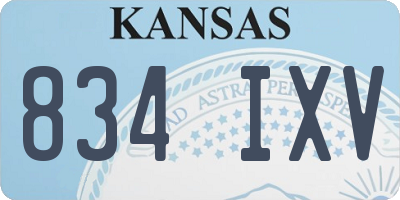 KS license plate 834IXV