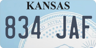 KS license plate 834JAF