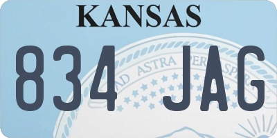 KS license plate 834JAG