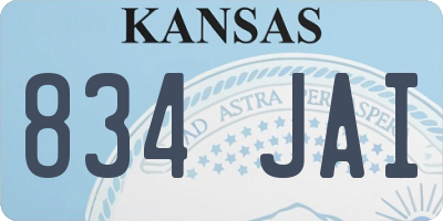 KS license plate 834JAI