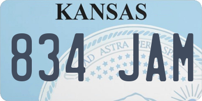 KS license plate 834JAM
