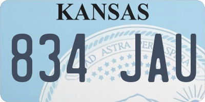 KS license plate 834JAU