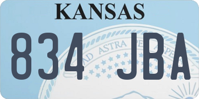 KS license plate 834JBA