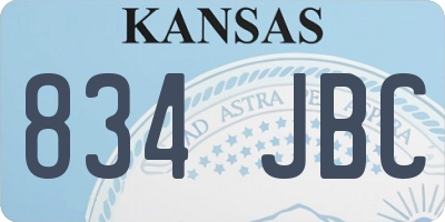 KS license plate 834JBC