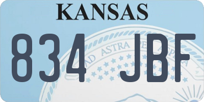 KS license plate 834JBF